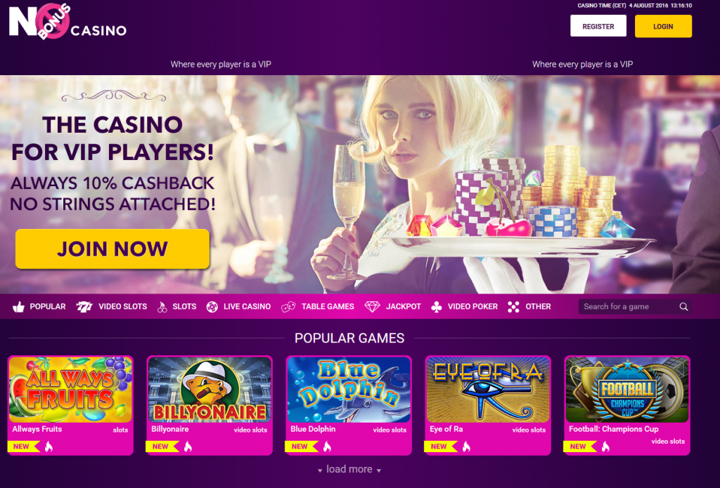 Screenshot No Bonus Casino OCT