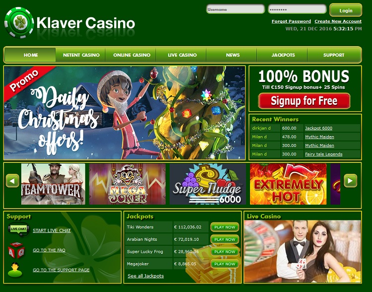 kerst website klaver casino